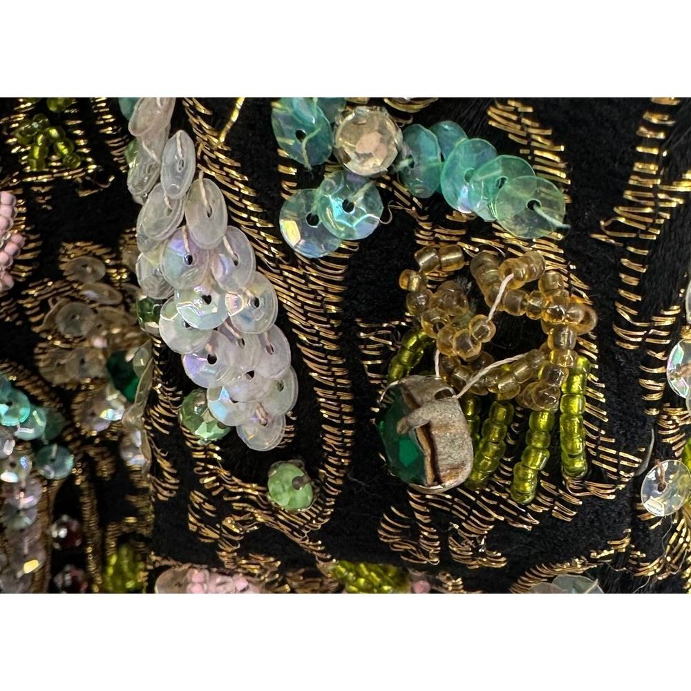 Vintage Y2K Hand Sewn Sequin Silk Blend Dress  Small Going Out Cocktail Party - Picture 7 of 7